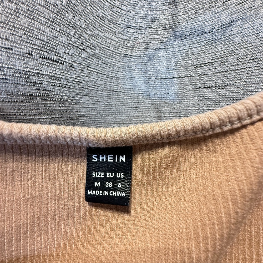 SHEIN Tan Ribbed Knit Top - Picture 2 of 6